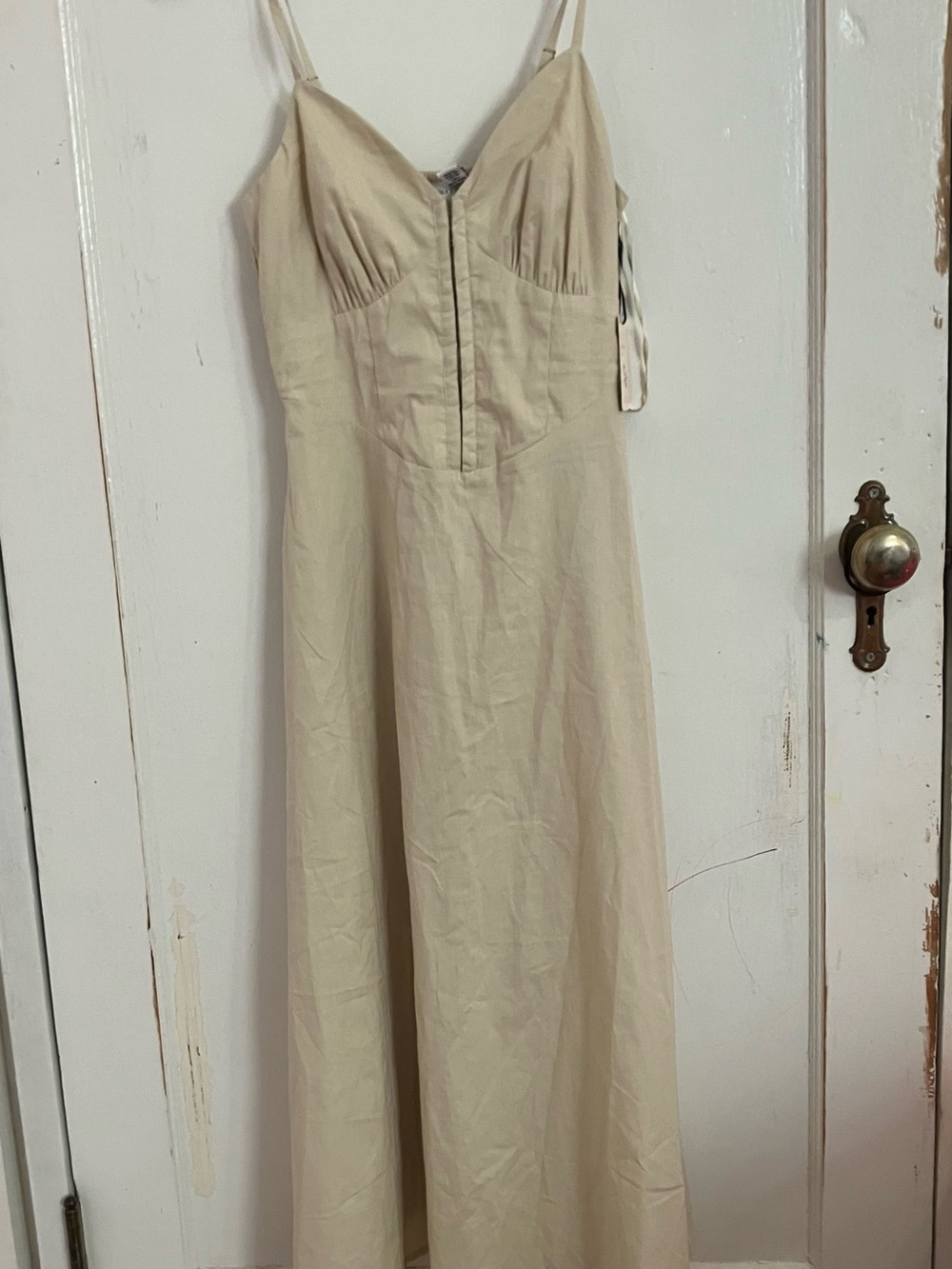 Sincerely Jules Cream Maxi Dress with Spaghetti Straps